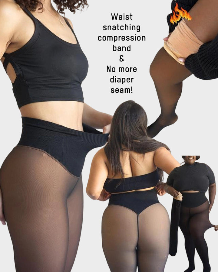 Viral One-Seam Fleece-Lined Shaping Leggings — High-Waist Compression