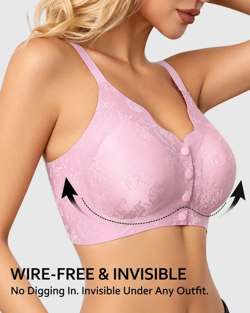 Front-Closure Easy Snap Wire-Free Jelly Bra