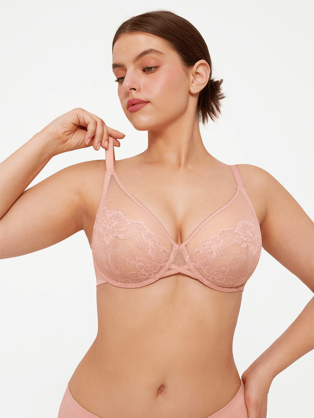 Lightweight Underwire Minimizer Lace Mesh Bra