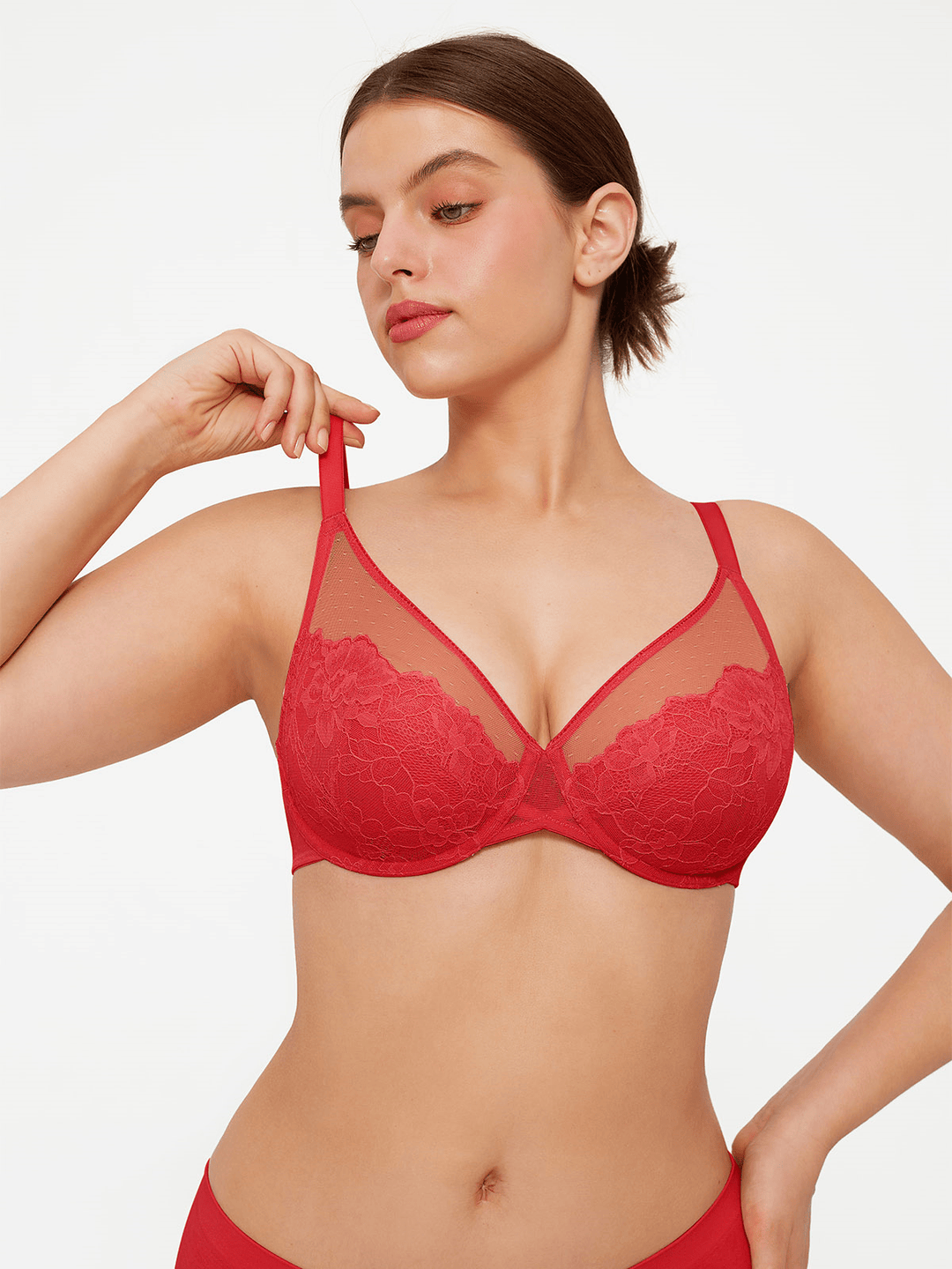 Lightweight Underwire Minimizer Lace Mesh Bra
