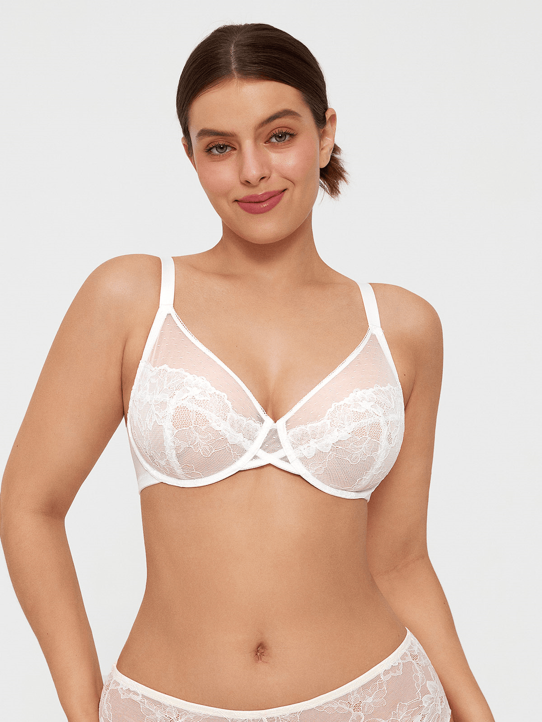 Lightweight Underwire Minimizer Lace Mesh Bra