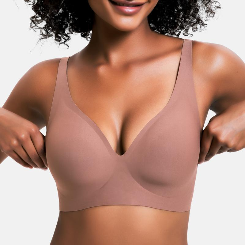 V-Neck Wireless Bra - Comfort &amp; Lift for Women