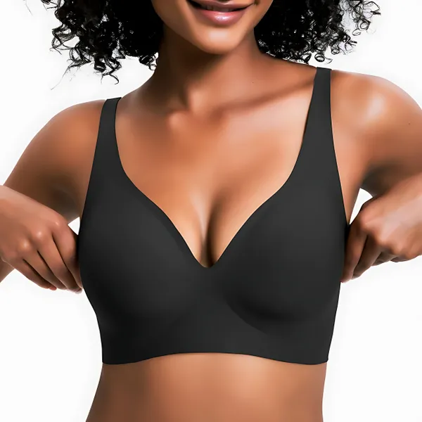 V-Neck Wireless Bra - Comfort &amp; Lift for Women