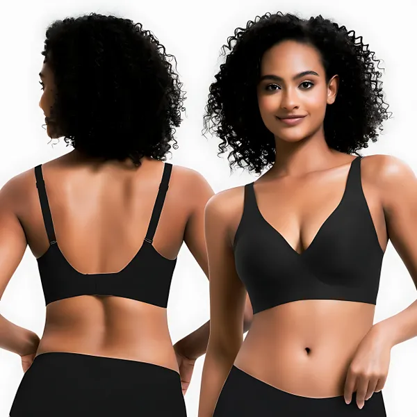 V-Neck Wireless Bra - Comfort &amp; Lift for Women