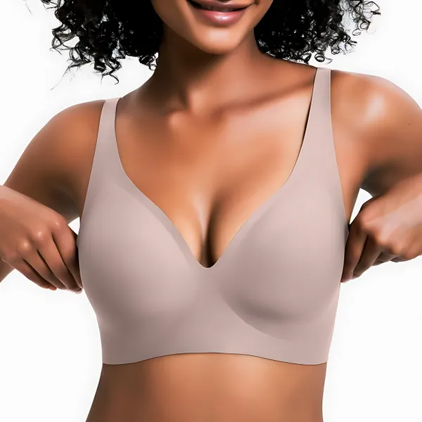 V-Neck Wireless Bra - Comfort &amp; Lift for Women