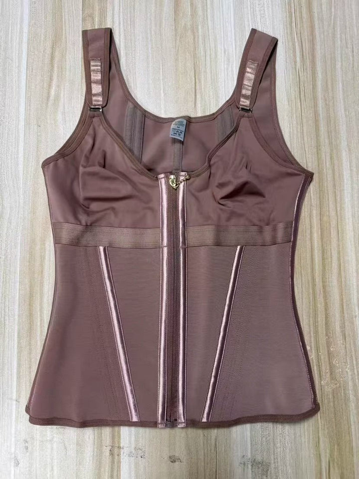 Built-in Bra Tummy Control Shapewear — Adjustable Strap Sports Waist Trainer